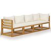 vidaXL 4-Seater Garden Sofa with Cushions Solid Wood Acacia