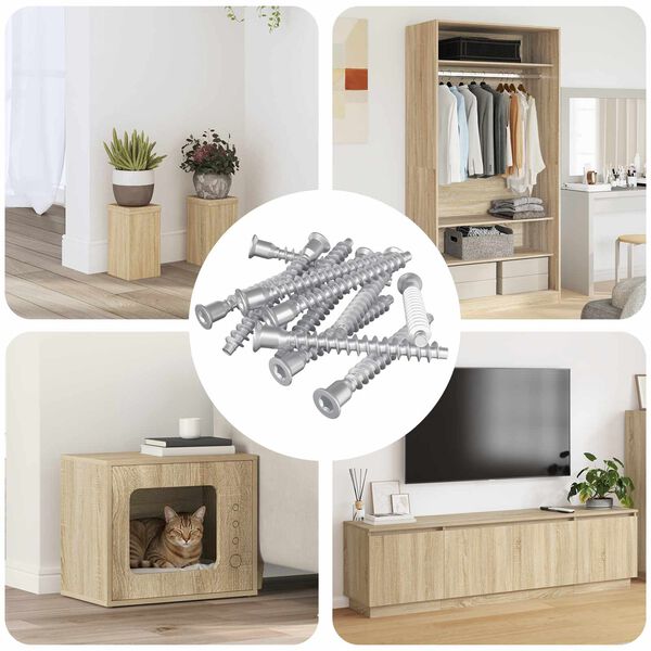 vidaXL Confirmat Screws 12 pcs Silver &Oslash;7 x 58 mm Metal