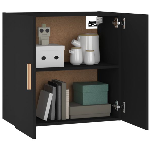 vidaXL Wall Cabinet Black 60x30x60 cm Engineered Wood