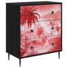 vidaXL Chest of Drawers AACHEN Pink palm tree print 66 x 36.5 x 76 cm