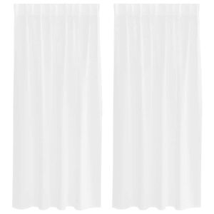 vidaXL Voile Curtain 2 pcs White 175 x 140 cm Polyester