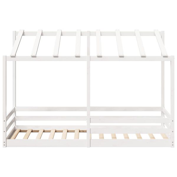 vidaXL Kids' Bed with Roof White 90x200 cm Solid Wood Pine