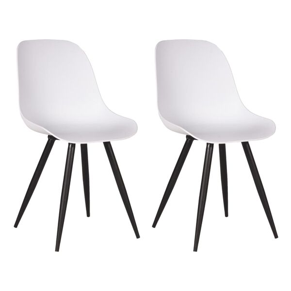 LABEL51 Dining Chairs 2 pcs Monza 46x54x88 cm White