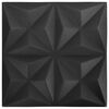 vidaXL Wall Panels 48 pcs Origami Black 50 x 50 cm XPS Foam