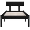 vidaXL Bed Frame without Mattress Black Solid Wood 90x200 cm