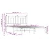 vidaXL Metal Bed Frame without Mattress with Headboard Black 140x200cm
