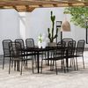 vidaXL 9 Piece Garden Dining Set Black