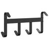 vidaXL Bridle Hanger with 4 hooks Black Steel
