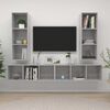 vidaXL | Wall TV Cabinet | Wall-mounted 4 pcs 37 x 37 x 107.5 cm