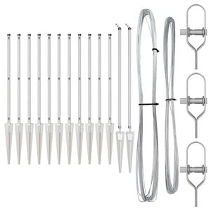 vidaXL Ground Spike Fence Post 13 pcs Silver Powder-Coated Steel
