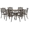 vidaXL Garden Dining Set 7 pcs Bronze Aluminium