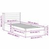 vidaXL Bed Frame with Headboard White 80 x 220 cm Solid Pine Wood