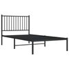 vidaXL Metal Bed Frame without Mattress with Headboard Black 90x190cm