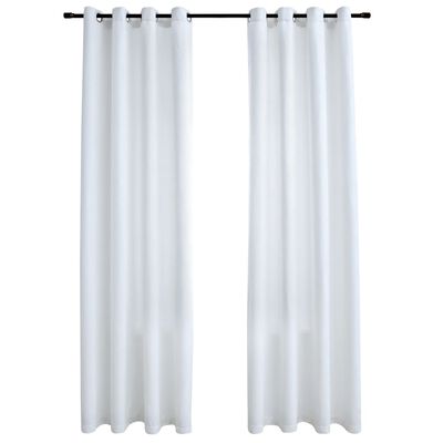 vidaXL Blackout Curtains with Metal Rings 2 pcs Off White 140x175 cm