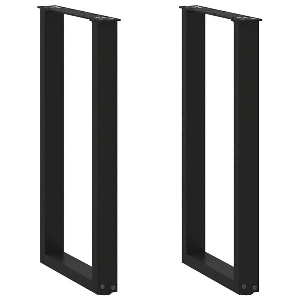 vidaXL Console Table Legs U-Shaped 2 pcs Black 38x(72-73) cm Steel
