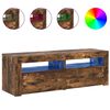 vidaXL TV Cabinet with LED Lights Smoked Oak 120x35x40 cm