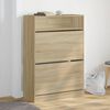 vidaXL Shoe Cabinet with 2 Flip-Drawers Sonoma Oak 80x34x116 cm