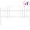 vidaXL Garden Fence 7 pcs White 170 x 115 cm Powder-Coated Steel