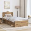 vidaXL Bed Frame Artisian Oak 90 x 190 cm Solid Pine Wood
