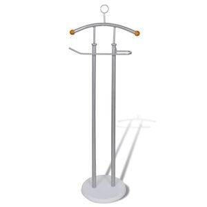 vidaXL Valet Stand | Silver grey | Heavy duty iron frame | 43x28x113 cm