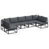 vidaXL Garden Sofa Set with Cushion 7 pcs Black Aluminium