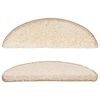 vidaXL Stair Mats 15 pcs 56x17x3 cm Cream Half Round