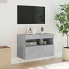 vidaXL TV Wall Cabinet with LED Lights Concrete Grey 60x30x40 cm