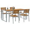 vidaXL Garden Dining Set 5 pcs Grey Solid Acacia Wood