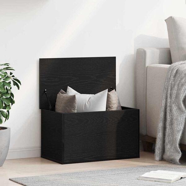 vidaXL Storage Box Black Oak 60 x 35 x 35 cm Engineered Wood