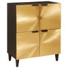 vidaXL Side Cabinet Black and Gold 60 x 33.5 x 75 cm Solid Mango Wood