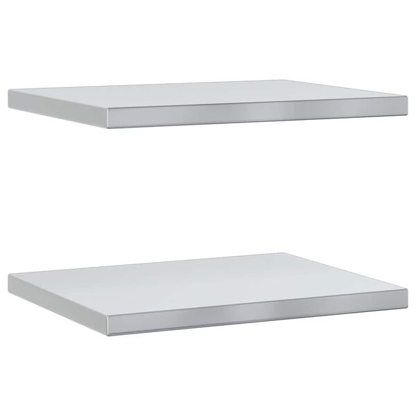 vidaXL Wall Shelves 2 pcs 50x40 cm Silver Stainless Steel
