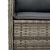 vidaXL Garden Bench with Cushion 2 pcs Grey Poly rattan