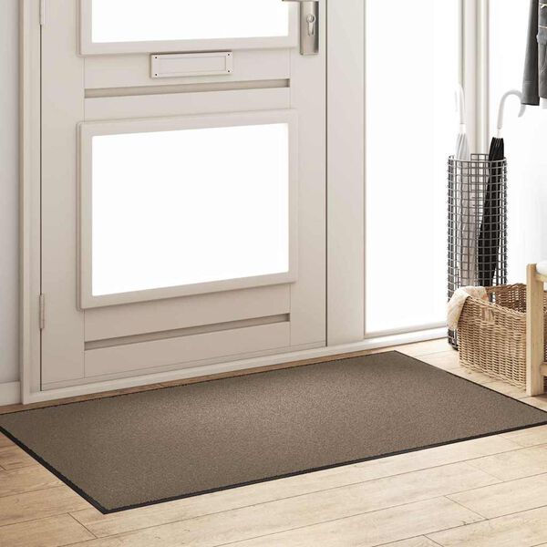 vidaXL Doormat Beige and Black 90 x 150 cm Polypropylene and vinyl
