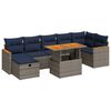 vidaXL 8 Piece Garden Sofa Set with Cushions Grey Poly Rattan Acacia