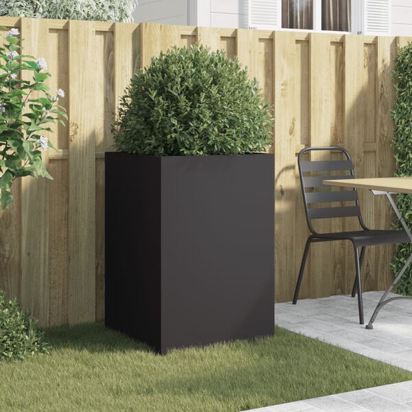 vidaXL Planter Black 52x48x75 cm Steel