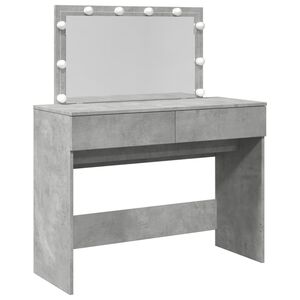 vidaXL Dressing Table with LED Concrete Grey 100x40x120 cm
