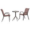 vidaXL Garden Bistro Set 3 pcs Brown Steel
