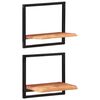 vidaXL Wall Shelves 2 pcs 40x24x35 cm Solid Wood Acacia and Steel