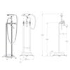 vidaXL Freestanding Bathtub and Faucet 220 L 99.5 cm Silver