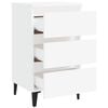 vidaXL Bed Cabinet with Metal Legs White 40x35x69 cm