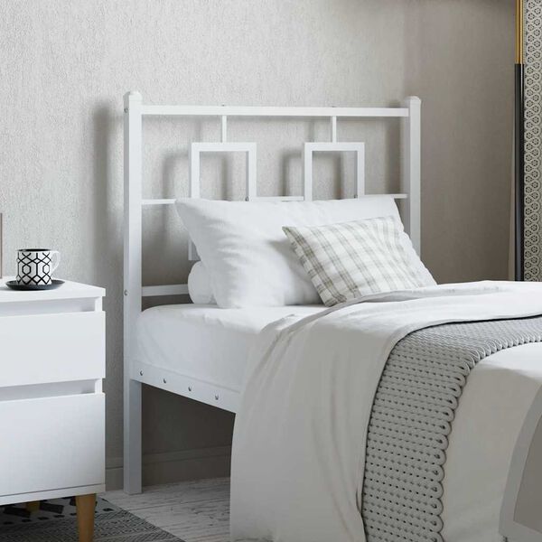 vidaXL Metal Replace Headboard White 75 cm