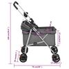 vidaXL Folding Dog Stroller Grey 76x50x100 cm Oxford Fabric