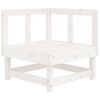 vidaXL Corner Sofa with Cushions White Solid Wood Pine
