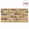 vidaXL 3D Wall Panels with Dark Sand Brick Design 10 pcs EPS