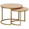vidaXL Nesting Coffee Tables 2 pcs Brown Solid Mango Wood and Steel