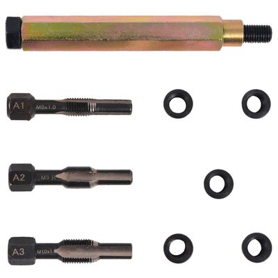 vidaXL Nine Piece Glow Plug Thread Repair Kit M8 x 1.0 mm