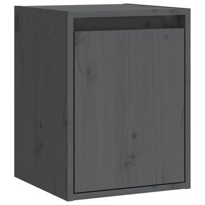 vidaXL Wall Cabinets 2 pcs Grey 30x30x40 cm Solid Wood Pine