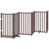 vidaXL Dog Gate with Door Foldable 15 Panels Brown 750 cm Poplar Wood