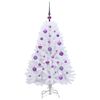 vidaXL Artificial Hinged Christmas Tree White 120 cm PVC and Steel