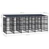 vidaXL Outdoor Dog Kennel with Roof Steel 11.06 m²